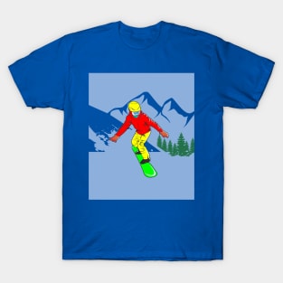 Skier Snow Mountains Extreme Sport T-Shirt
